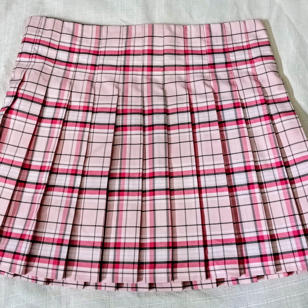 No Boundaries Cream Skater Mini Skirt Pleated Casual